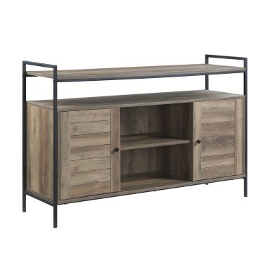 Baina 52"L Rectangular TV Stand (Rustic Oak & Black Finish)