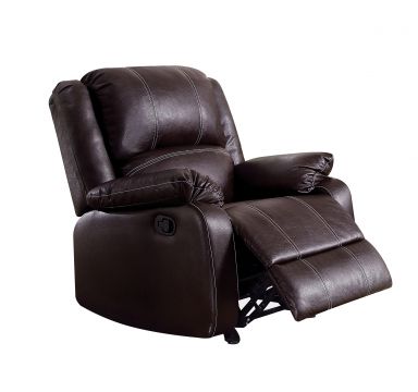 Zuriel 37"W Upholstered Motion Rocker Recliner (Brown Synthetic Leather)