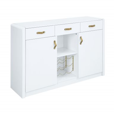 Paxley 54"L 3 Drawers Server (White High Gloss Finish)