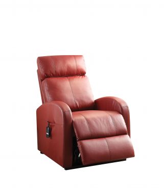 Ricardo 28"W Upholstered Power  Motion Recliner w/Lift (Red Synthetic Leather)