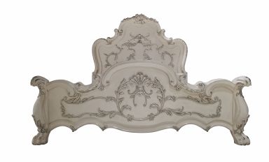 Dresden  Wooden Eastern King Bed (Bone White Finish)