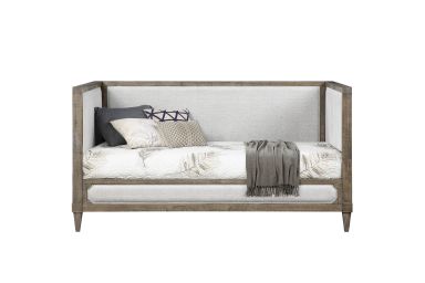 Artesia Upholstered Daybed (Twin) (Tan Fabric & Salvaged Natural Finish)
