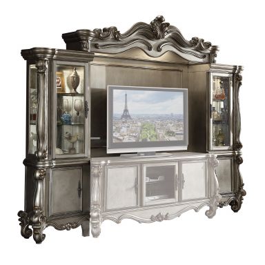Versailles 118"L Entertainment Center (Antique Platinum)