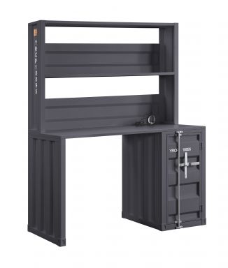 Cargo 47"L Writing Desk w/Hutch (Gunmetal)