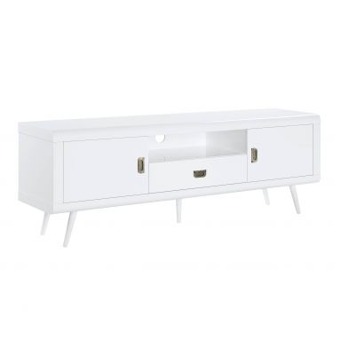 Pagan 63"L Rectangular TV Stand (White High Gloss Finish)