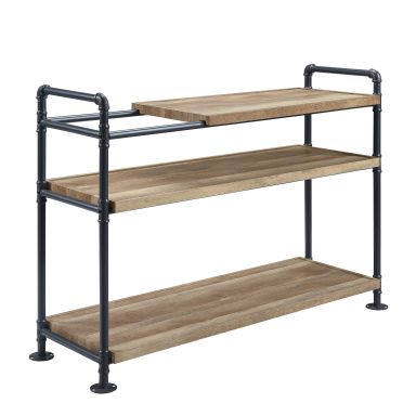 Brantley 48"L Bookshelf (Oak & Sandy Black Finish)