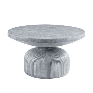 Laddie 30"Dia Round Coffee Table (Weathered Gray Finish)