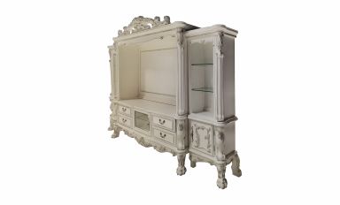 Dresden  121"L Entertainment Center (Bone White Finish)