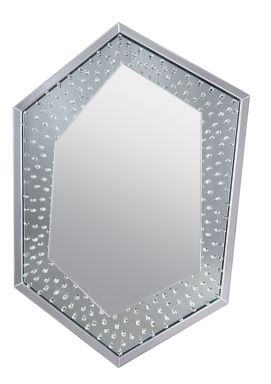 Nysa 31"L x 47"H Hexagonal Accent Mirror (Mirrored & Faux Crystals)