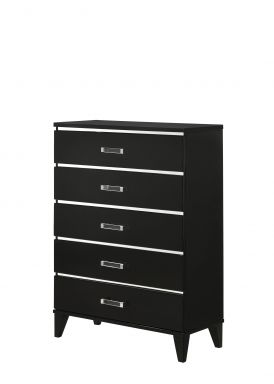 Chelsie 35"L 5 Drawers Chest (Black Finish)