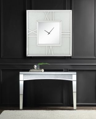 Noralie Glam Wall Clock w/LED (Mirrored & Faux Diamonds)