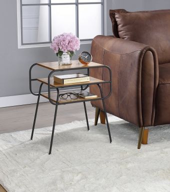 Kaseko Rectangular Accent Table (Oak & Black)