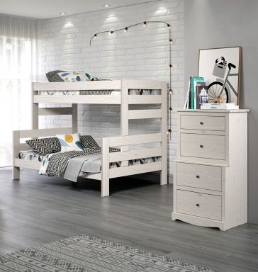 Twin/Full Bunk Bed, White