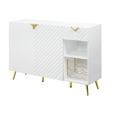 Gaines 54"L 1 Drawer Server (White High Gloss Finish)