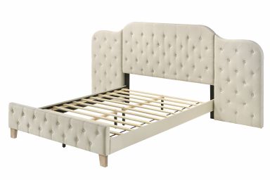 Ranallo Upholstered Eastern King Bed (Beige Linen)