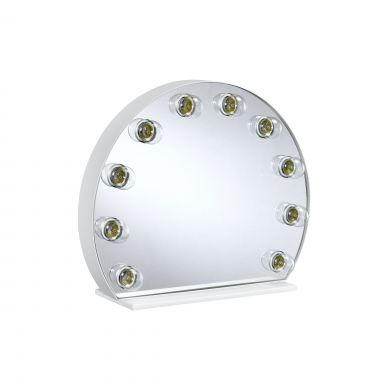 Alma 18"L x 15"H Round Accent Mirror (White Finish)