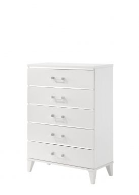Chelsie 35"L 5 Drawers Chest (White Finish)