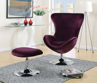 Chair w/ Ottoman, Purple