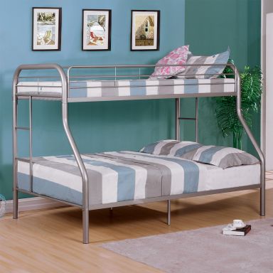 Twin/Full Bunk Bed, Silver