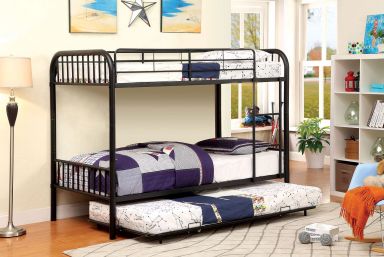 Metal Twin/Twin Bunk Bed, Black