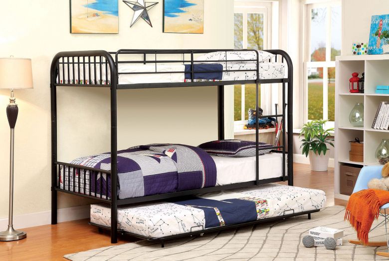 Metal Twin/Twin Bunk Bed, Black