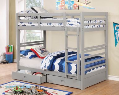 Twin/Twin Bunk Bed, Gray