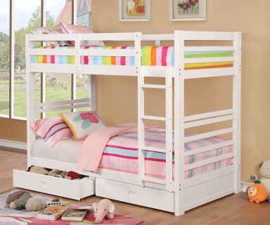 Twin/Twin Bunk Bed, White
