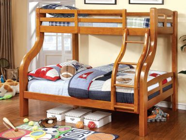 Twin/Full Bunk Bed, Oak