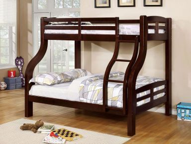 Twin/Full Bunk Bed, Dark Walnut