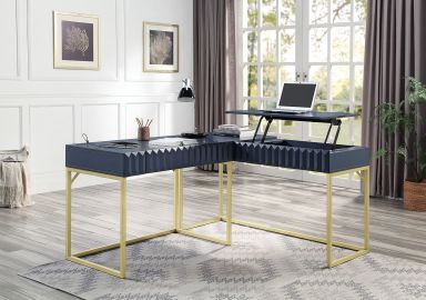 Corner Desk, Antique Blue