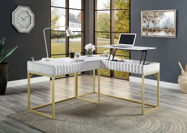 Corner Desk, Antique White