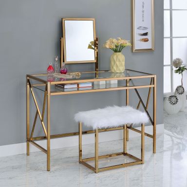Vanity w/ Stool, Champagne