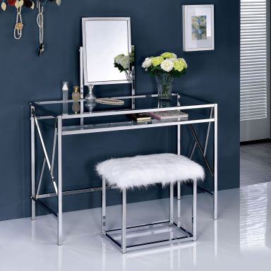 Vanity w/ Stool, Chrome