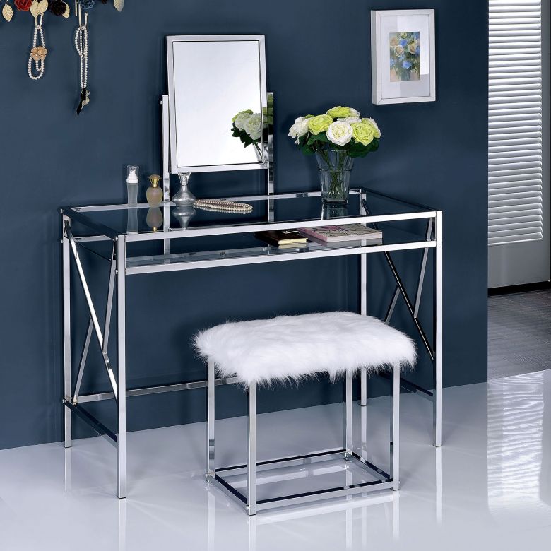 Vanity w/ Stool, Chrome