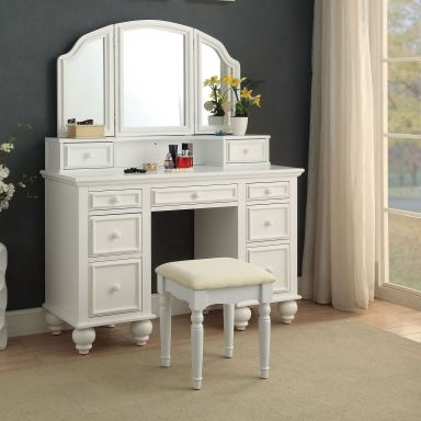 Vanity w/ Stool, White