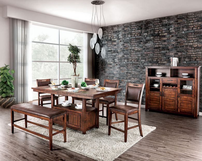 6 Pc. Counter Ht. Table Set w/ Bench