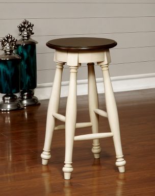Counter Ht. Stool, Off-White/Cherry (2/CTN)