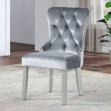 Wingback Chair (2/CTN), Silver/Dark Gray