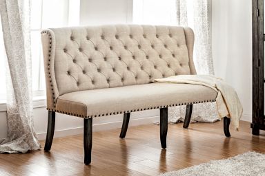 3-Seater Loveseat Bench, Beige