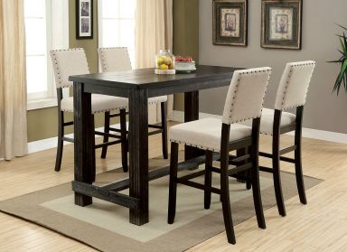 5 Pc. Bar Table Set, Antique Black
