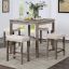 5 Pc. Counter Ht. Table Set, Light Gray/Beige