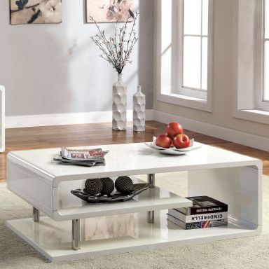 Coffee Table, White/Chrome