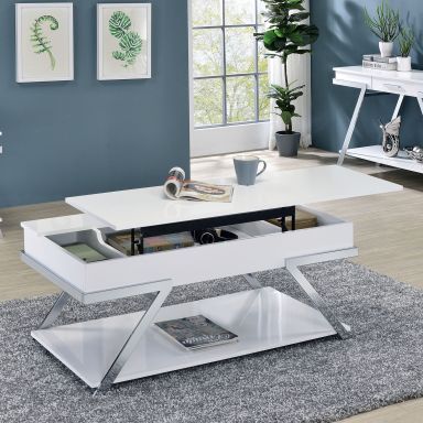 Coffee Table, White/Chrome