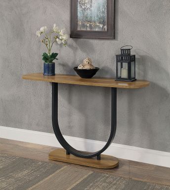 Sofa Table, Rustic Oak/Sand Black