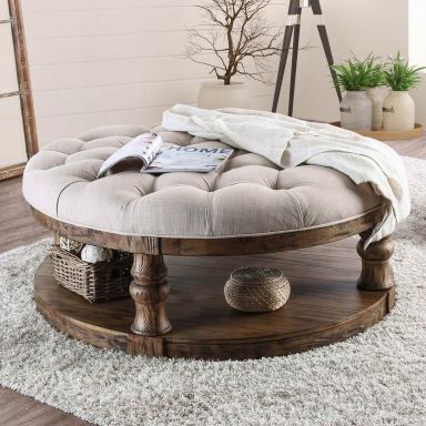 Coffee Table w/ Cushion Top, Antique Oak