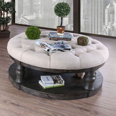 Coffee Table w/ Cushion Top, Antique Gray