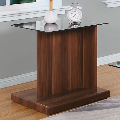 End Table, Black/Dark Walnut