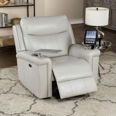 Power Glider Recliner, Light Gray
