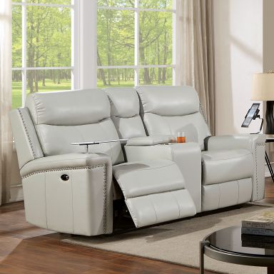 Power Loveseat, Light Gray