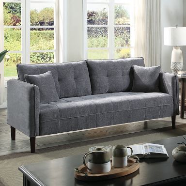 Sofa w/ Pillows, Dark Gray